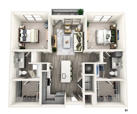 bedroom floor plan an in 3d